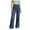 Dark Blue, variant on Women's Wide Leg Jeans Casual High Waisted Stretchy Button Straight Leg Jeans Baggy Loose Denim Pants with Pockets (Light Blue, S)