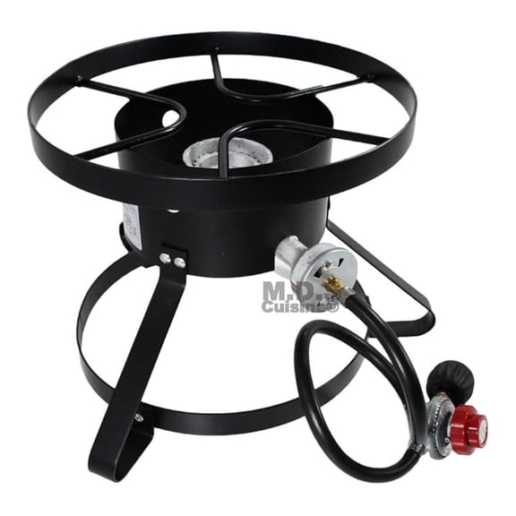 High Pressure Burner Outdoors Cooking Gas Single Propane Stove Camping Quemador w/ Hose & Regulator