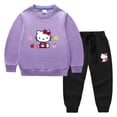 thumbnail image 3 of Hello kitty primavera y otoño nuevos niños usan pantalones de suéter para niños conjunto de dos piezas conjunto de manga larga de algodón sólido para bebé, 3 of 5