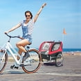 thumbnail image 3 of Costway Dog Bike Trailer Foldable Pet Cart w/ 3 Entrances  for Travel, 3 of 10
