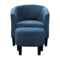 thumbnail image 7 of Convenience Concepts Take a Seat Roosevelt Accent Chair with Ottoman, Blue Fabric, 7 of 7