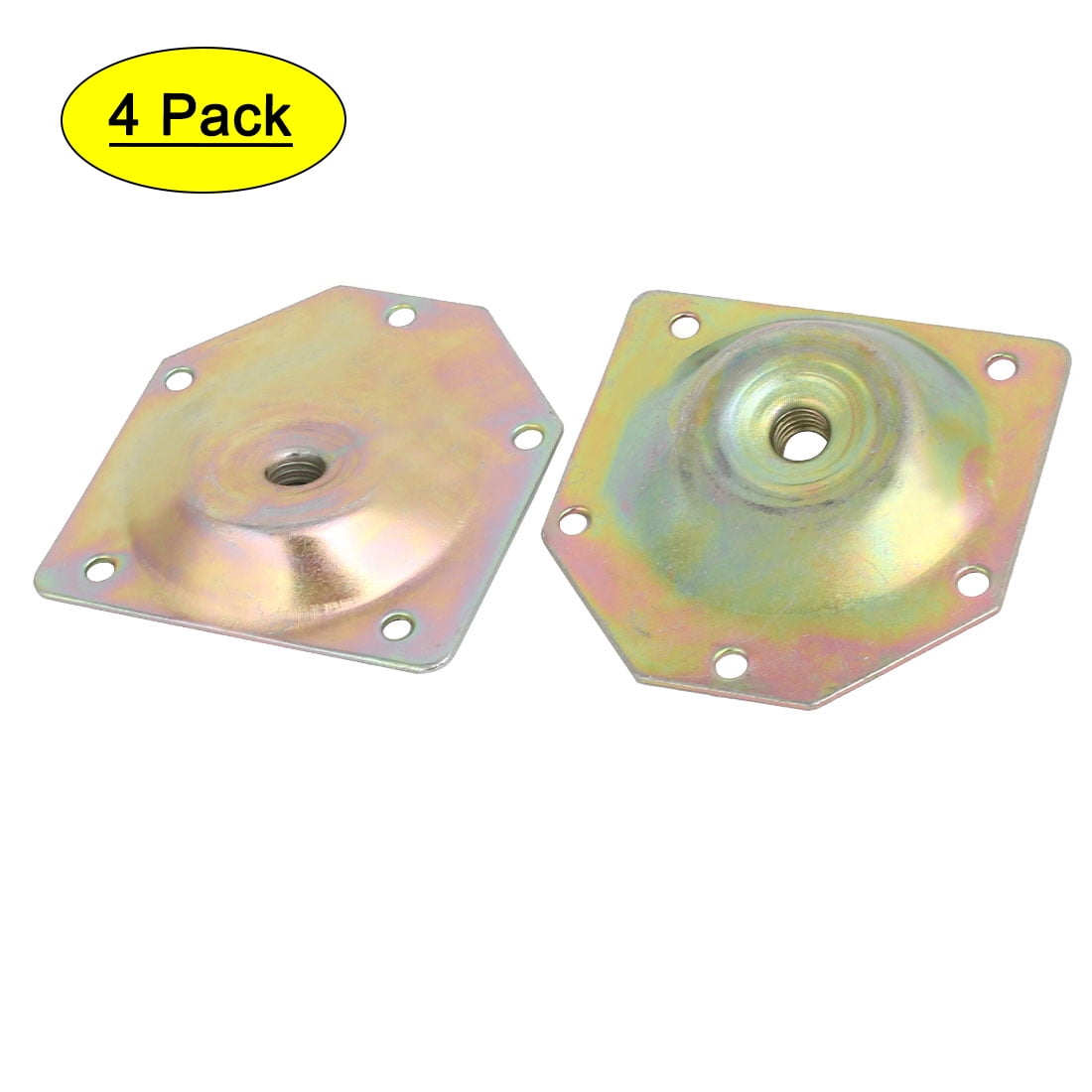 70mmx67mmx1.2mm Zinc Plated Table Leg Mounting Plates Bronze Tone 4pcs