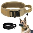 thumbnail image 2 of Nylon Durable Dog Collar Military Tactical Pet Training Collars Reflective Necklace with Handle Strong for Medium Large Dogs (Dark Khaki,L), 2 of 7