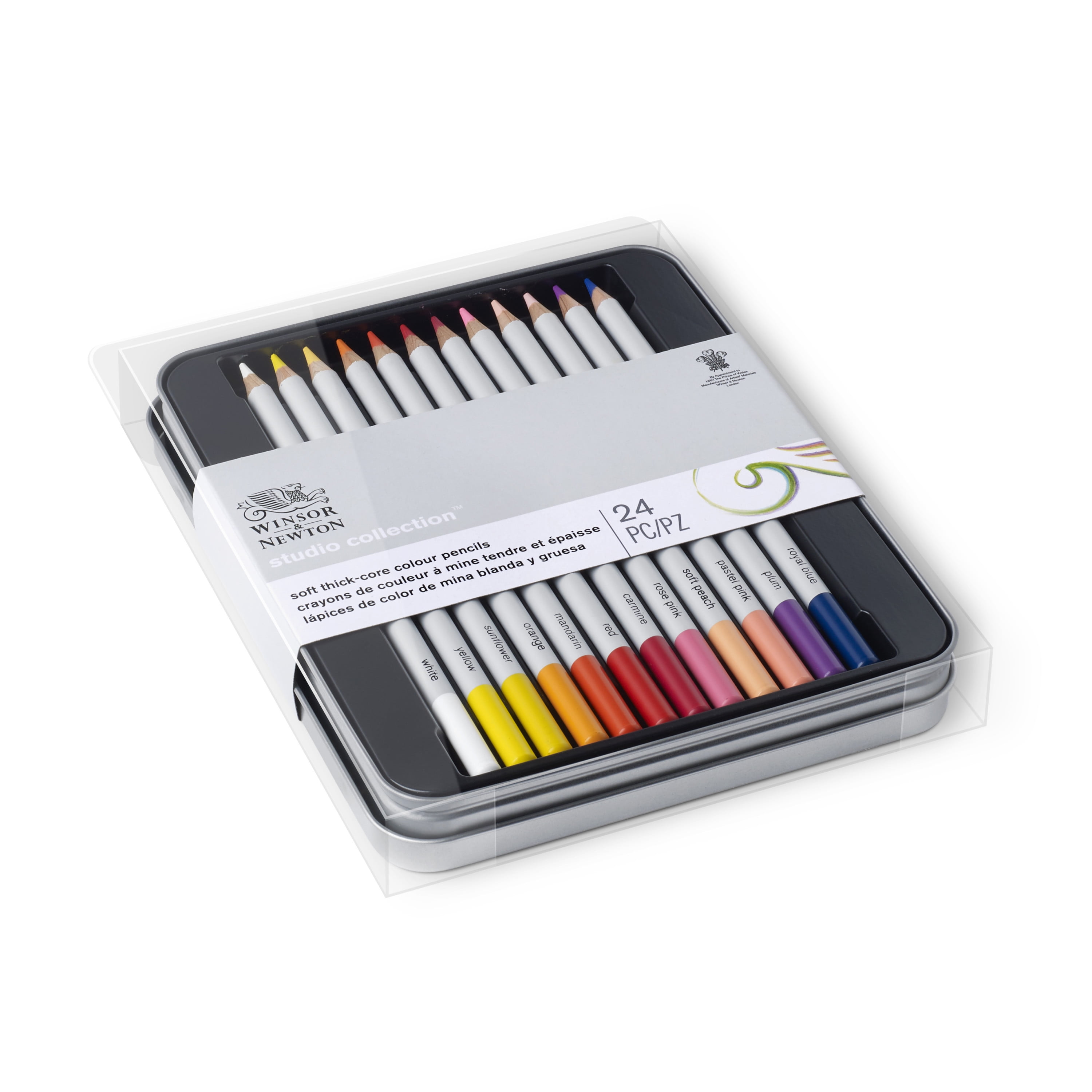 Winsor & Newton Studio Collection Colour Pencil Tin Set, 24-Colors