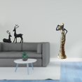 thumbnail image 2 of Elegante Conjunto De Figuras De Resina De Reno Y Dama Tribal, Escultura única De Animal Y Vintage Para Sala De Estar, Estudio, Escritorio, Decoración De Gabinete., 2 of 8