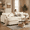Beige, variant on 110'' Oversized L Shaped Corduroy Cloud Couches with Ottoman and Washable Cover for Living Room, Modern 4 Seater Cloud Sofa with Comfy Deep Seat and Throw Pillows for Apartment, Beige