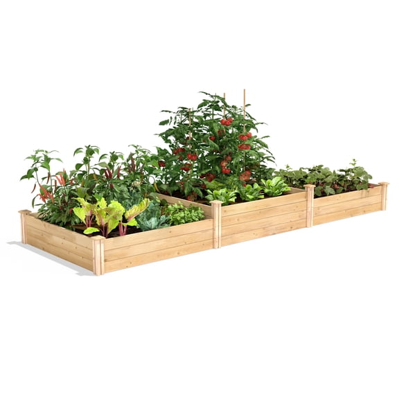 Greenes Fence Tall Tiers 4' x 12' x 10-14" (3/4" Thick) Premium Cedar Raised Garden Bed