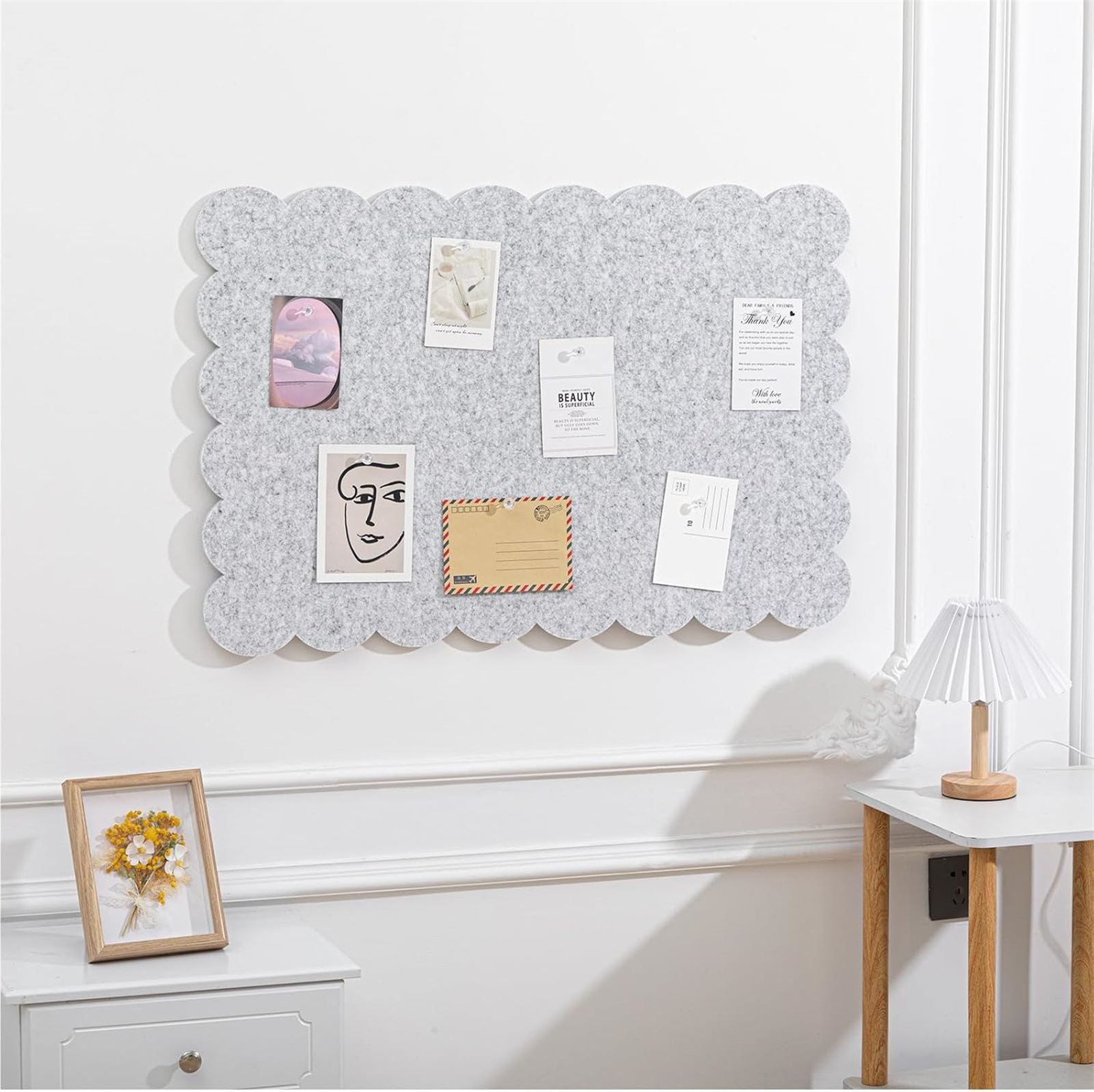 Cork Boards Bulletin Board,Bexiou 24'' X 36'' Foldable Felt Cork Board for Walls,Decorative Pin Board for Wall,Photo Display Board for Office Home School