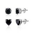 thumbnail image 1 of Pendientes de tuerca ALEXCRAFT de plata de ley 925 negra para hombre y mujer, 1 of 7