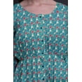 thumbnail image 2 of Bimba Green Leaves & Dahlia Floral Women Tunic Top Long Sleeve Button Down Print Short Causal Dress-XXX-Large, 2 of 7