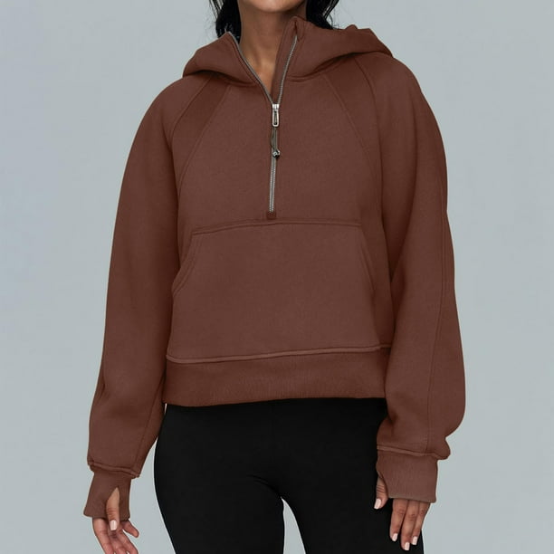 Sudadera recortada para mujer tops de chándal sueltos a la moda ropa deportiva informal para primavera y otoño Hugtrwg Para estrenar