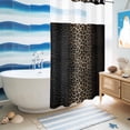 thumbnail image 5 of No Hook Shower Curtain, Leopard Print Shower Curtains for Bathroom with See Through Top Window, Chic Abstract Black Brown Animals Texture Waterproof & Washable Bath Curtain Stand Up Stall 36"x72", 5 of 9