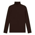 thumbnail image 4 of Long Sleeve Shirts for Women Ribbed Turtleneck Long Sleeve Basic Thermal Layering Blouse Womens Shirts Dressy Casual Coffee 2Xl, 4 of 4