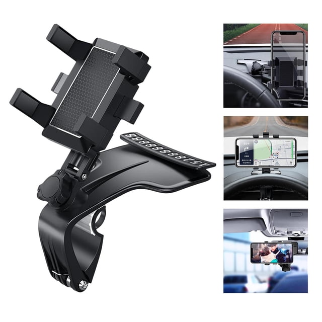 Soporte de teléfono móvil perfecl para coche con rotación negro