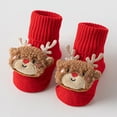 thumbnail image 2 of newwalpole Baby Christmas Booties Newborn Girl Boy Cozy Sock Shoes Infant Toddler Warm Knit Booties Coffee for Size 0-3 Months, 2 of 9