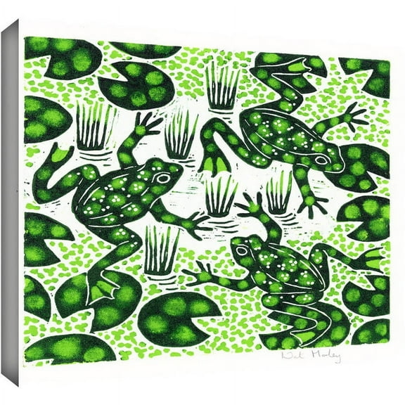 ArtWall Nat Morley "Leaping Frogs" Gallery-Wrapped Canvas