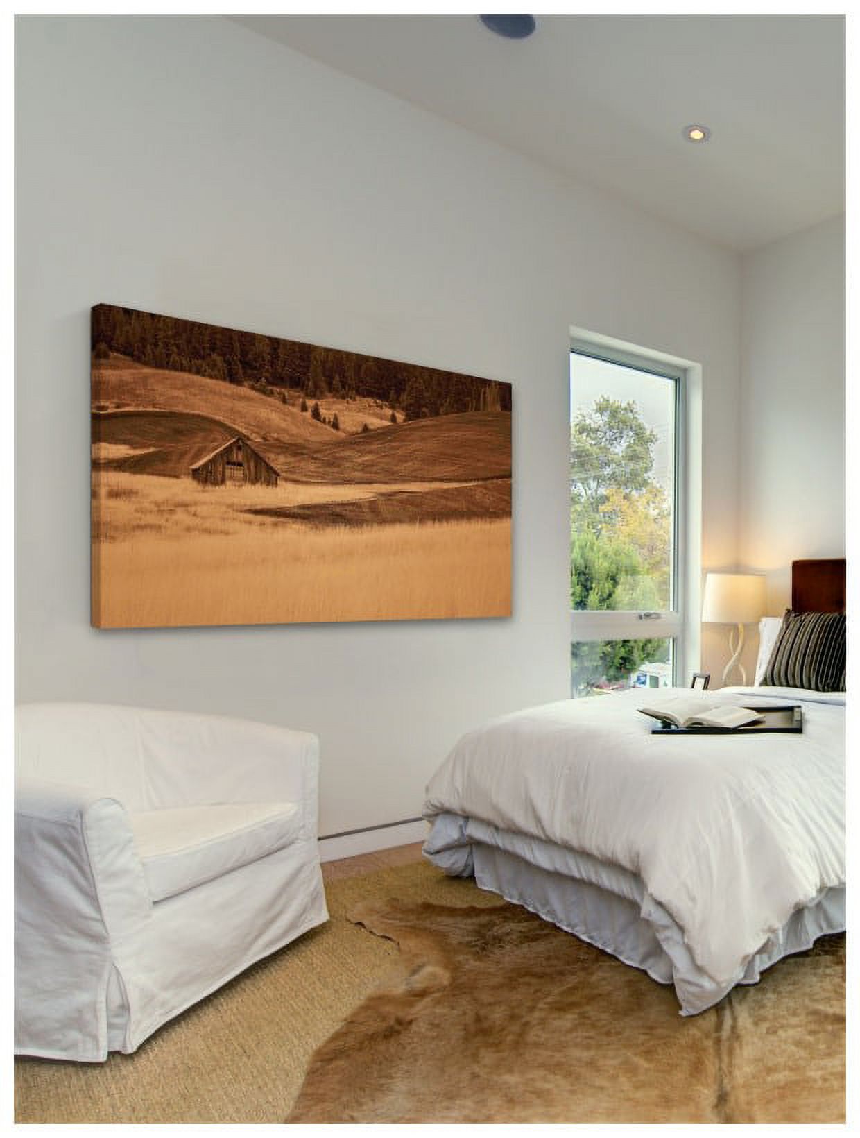 Marmont Hill Inc Marmont Hill - Brown Barn in the Blonde Grasses Painting Print on Canvas - Multi-color