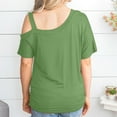 thumbnail image 4 of Buigttklop Womens Tops for Summer Sleeve Casual T-Shirt Top Short Sleeve Skew Collar Blouses, 4 of 6