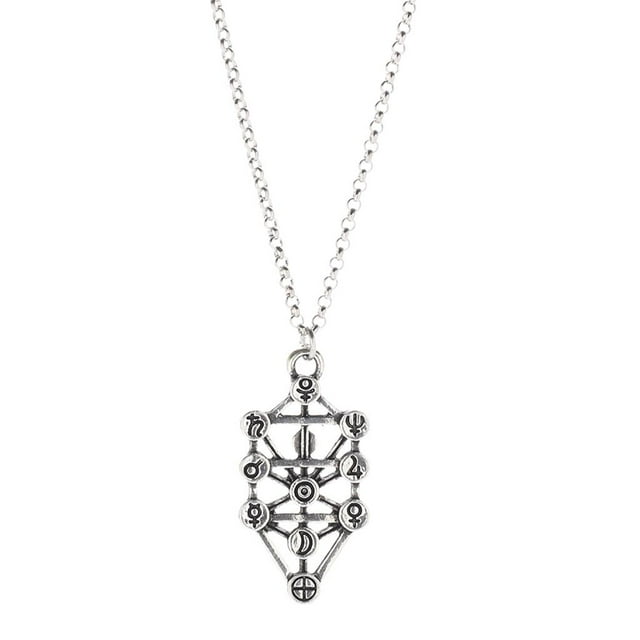 Mujeres Kabbalah Árbol de la vida Colgante Collar Aleación Cadena Joyería Plata Yuyangstore Colgante de encanto