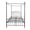 Black-2, variant on Aukfa Full Size Canopy Bed Frame, Four-Poster Metal Platform Bed with X Shaped Headboard - Black
