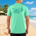 thumbnail image 2 of FINALGANG Mens Casual Print Fishing T Shirt Short Sleeve Crewneck Quick Dry Performance Athletic Tee For Beach Summer Daily Wear Mint Green S, 2 of 3