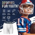 thumbnail image 2 of Davion Boys Sliding Padding Shorts Youth Briefs Underwear Supporter for Football, Baseball, Lacrosse, Softball（White-XL）, 2 of 5