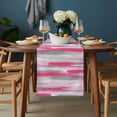 thumbnail image 2 of Pink Gray Stripes Table Runner - 70 Inch Long, Kitchen Dining Table Runner Dresser Scarves, Watercolor Modern Abstract Minimalist Farmhouse Decor for Coffee Tables Wedding Party Banquet, 2 of 8