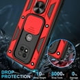 thumbnail image 5 of Moto G Power 2021 Case, with HD Screen Protector (Not Fit 2020/2022), Heavy Duty Shockproof Phone Cover with Magnetic Kickstand Ring for Motorola Moto G Power 2021, Red, 5 of 14