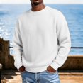 thumbnail image 4 of Rvwovn Men's Ribbed Crewneck Sweater Long Sleeve Thick Thermal Loose Fit Fall Winter Pullover Top, 4 of 7
