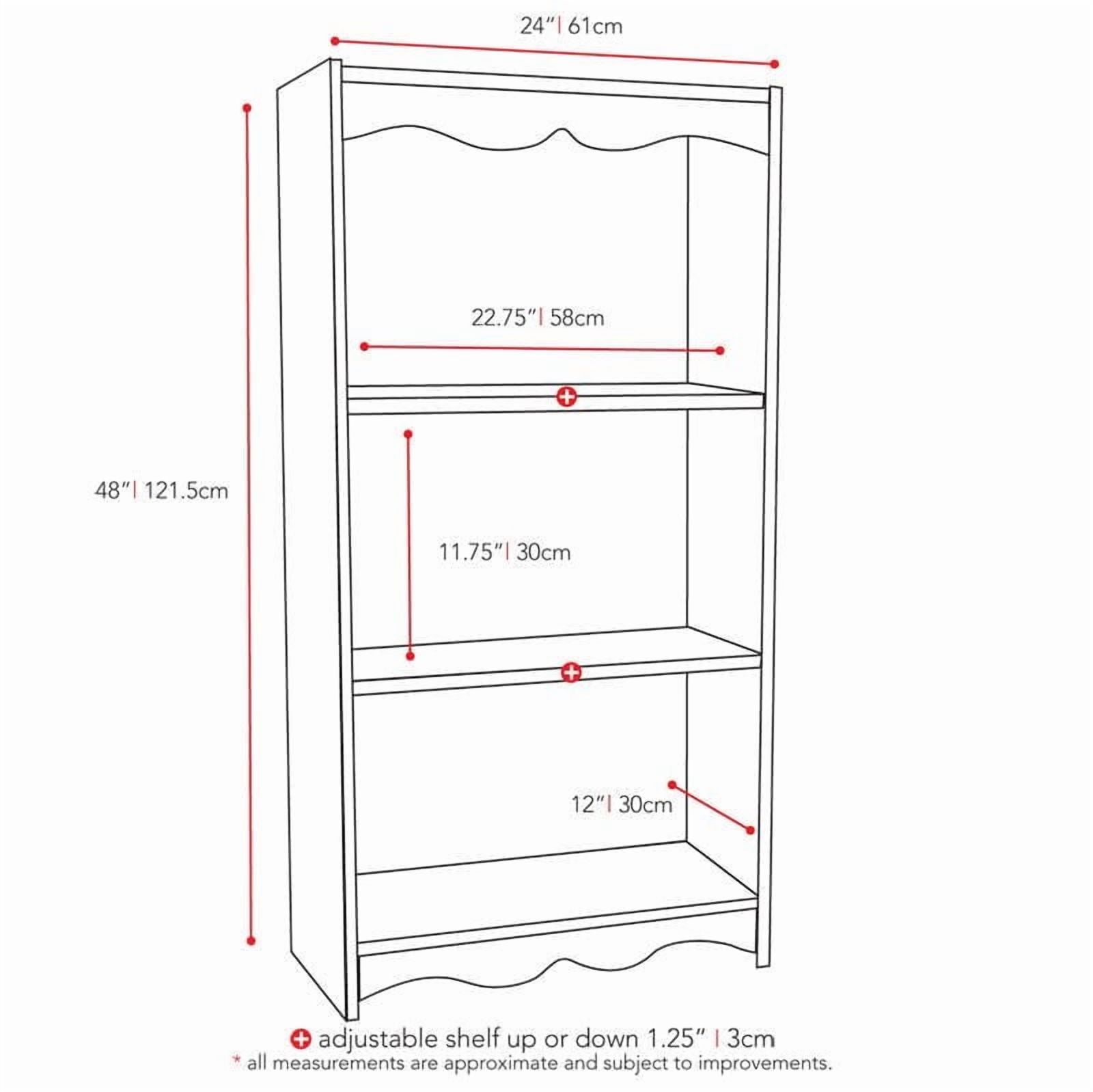 CorLiving Hawthorne Engineered Wood 3 Shelf Adult Bookcase with 2 Adjustable Shelves