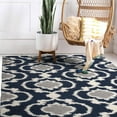 thumbnail image 7 of World Rug Gallery Cozy Moroccan Trellis Shag Area Rug - Navy 6'6" x 9', 7 of 7