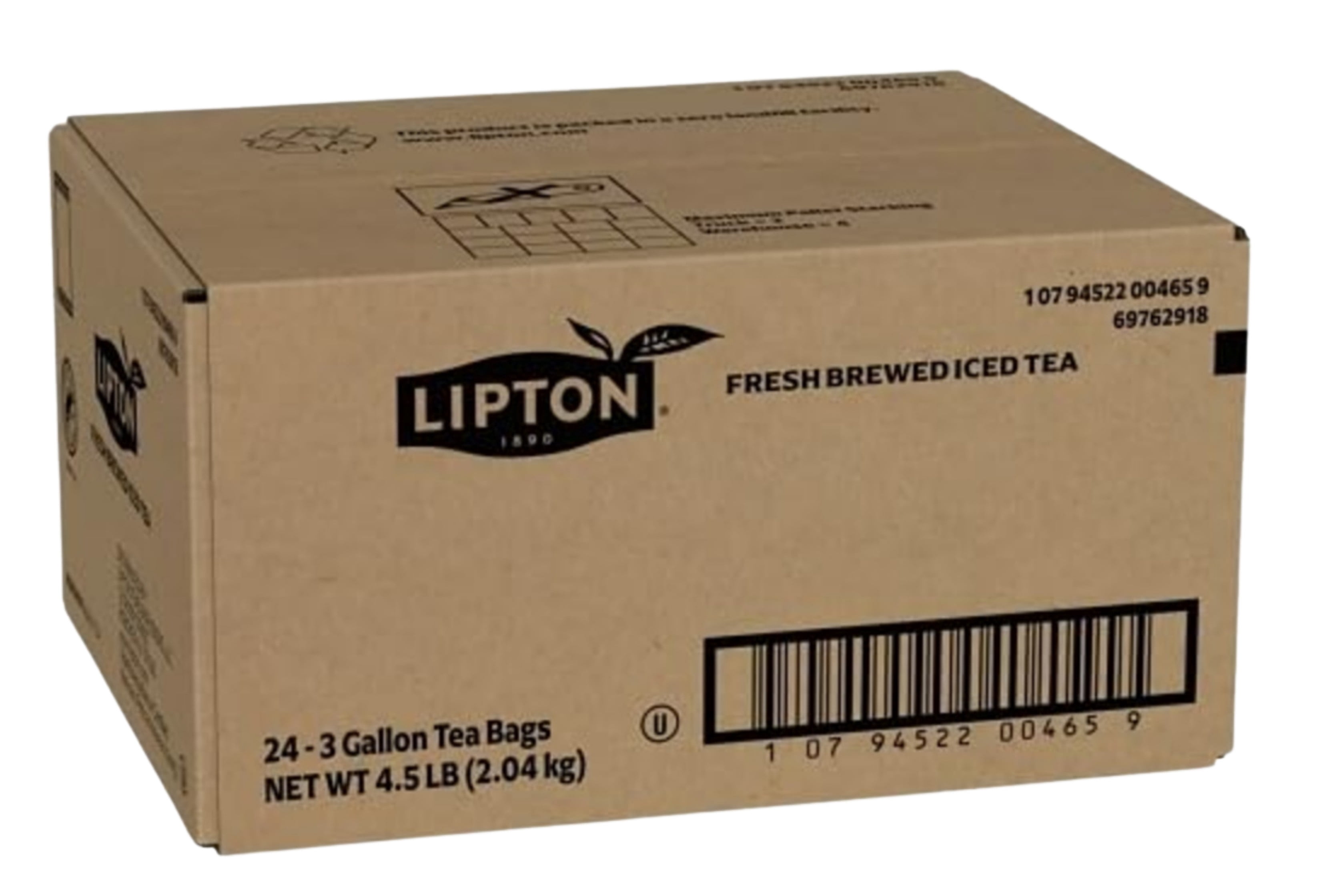 Lipton Black Iced Tea Bags, 3 Gallon Brew Size, 24 Count, 4.5 lb Case