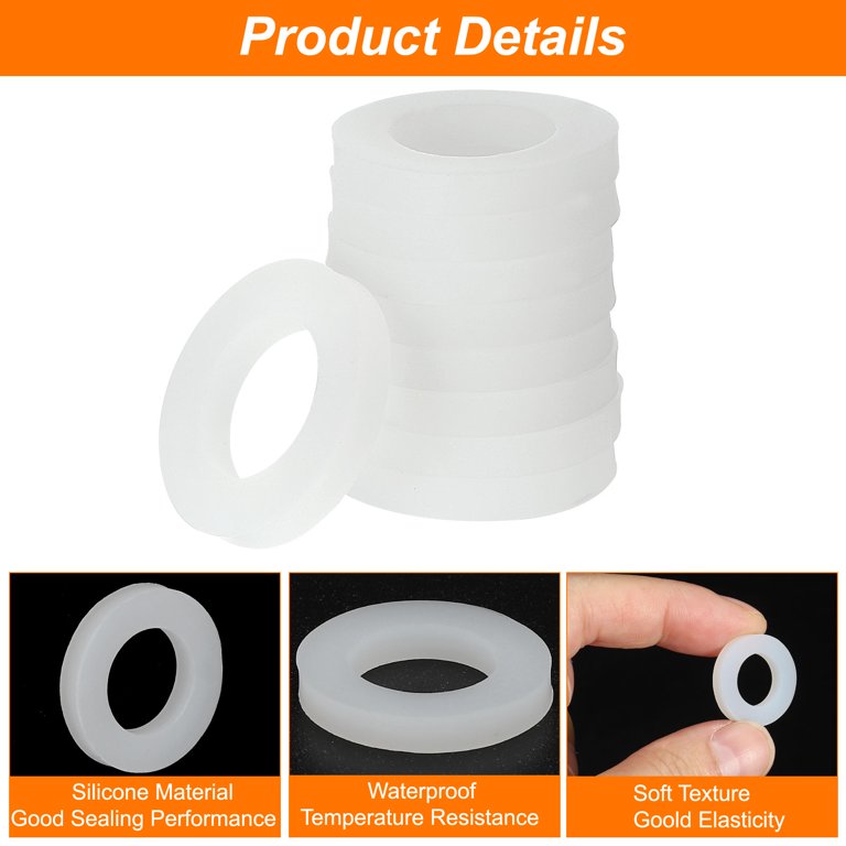 Uxcell Silicone Gasket 19mm OD 11mm ID 3mm Width VMQ Seal Rings