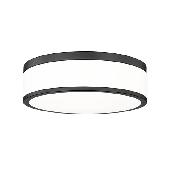 Z-Lite 1012F12-Led Ballord 12" Wide Flush Mount Drum Ceiling Fixture - Black