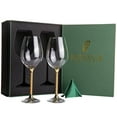 thumbnail image 2 of Matashi Home Decorative Tabletop Showpiece Crystal Gold Foil Wine Glasses Set 15.5 oz- Lead-Free Gold Crystal Sparkling Wine Wedding Glasses, Elegant Crystal Glassware, 2 of 8