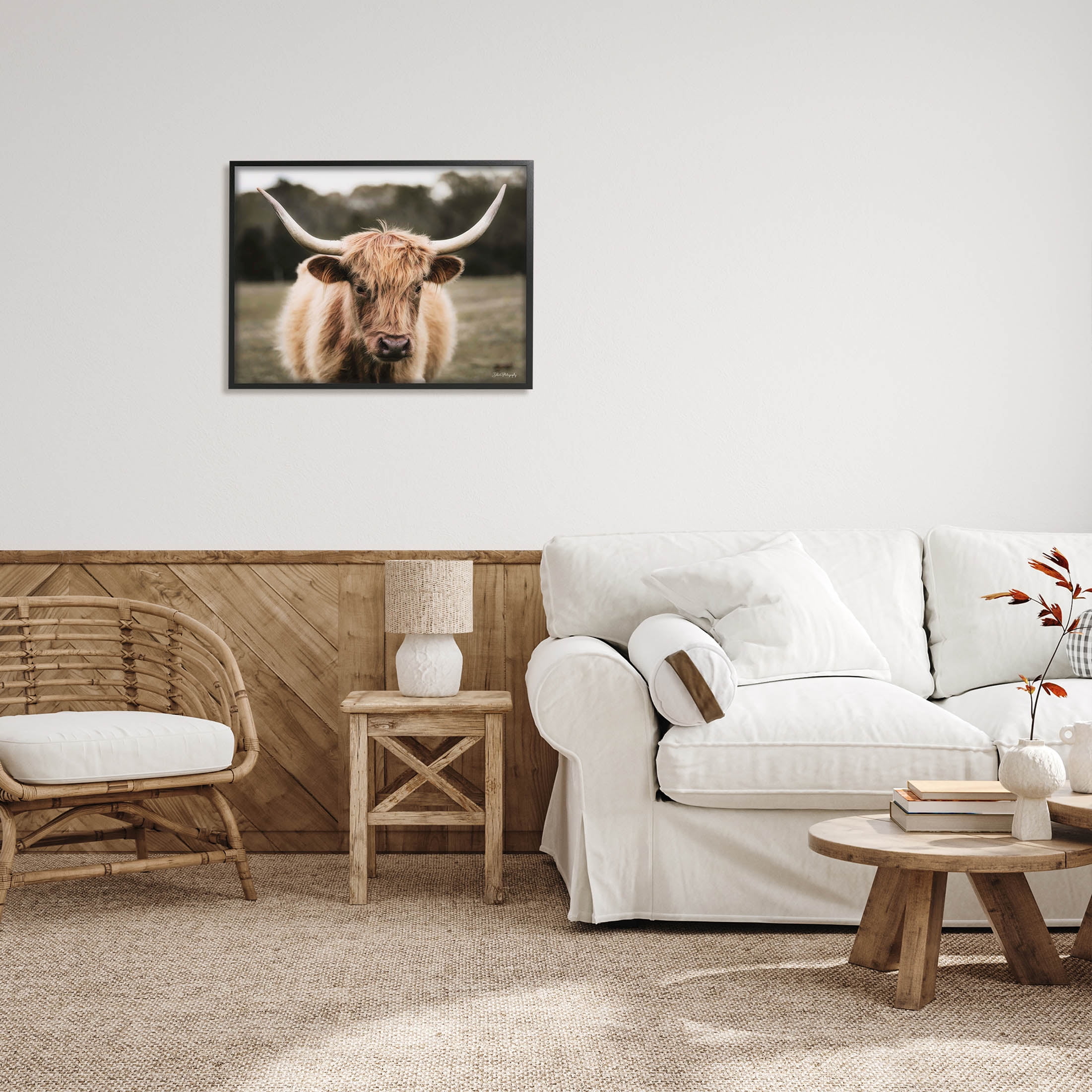 Stupell Industries Peaceful Cattle Rural Open Farmland Photograph Black Framed Art Print Wall Art, Design by Dakota Diener