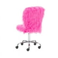 thumbnail image 4 of Linon Cami Faux Fur Upholstered Armless Office Chair in Pink, 4 of 14