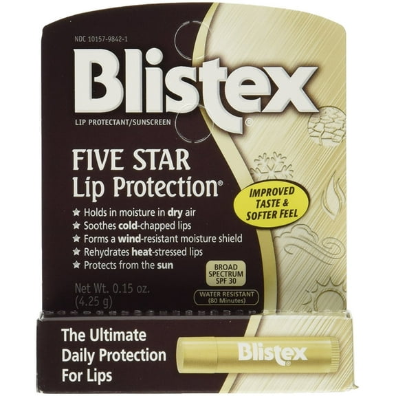 Blistex Five Star Lip Protection, SPF 30 - 0.15 oz (Pack of 6)