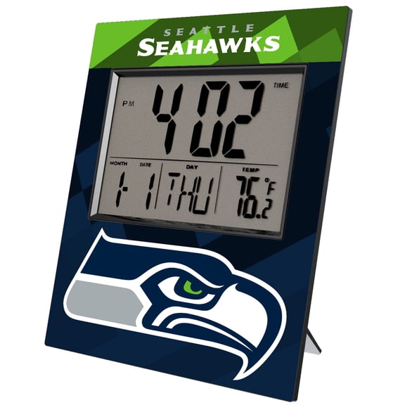 Keyscaper Seattle Seahawks Color Block Digital Desk Clock