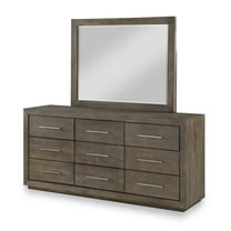 Modus Melbourne 2 PC Dresser & Mirror Set in Dark Pine