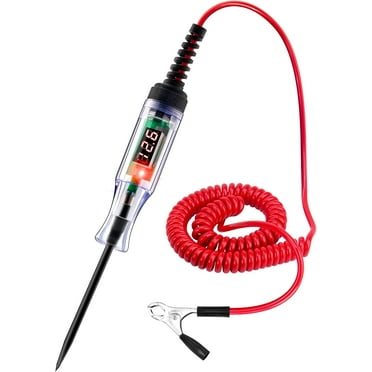 FGLHS Automotive Test Light 5-90V Digital LED Circuit Tester with Voltage Display, Auto Bidirectional Light Tester, Electrical Voltage Tester with Extended Spring Wire & Probe for Car/RV/Vehicles