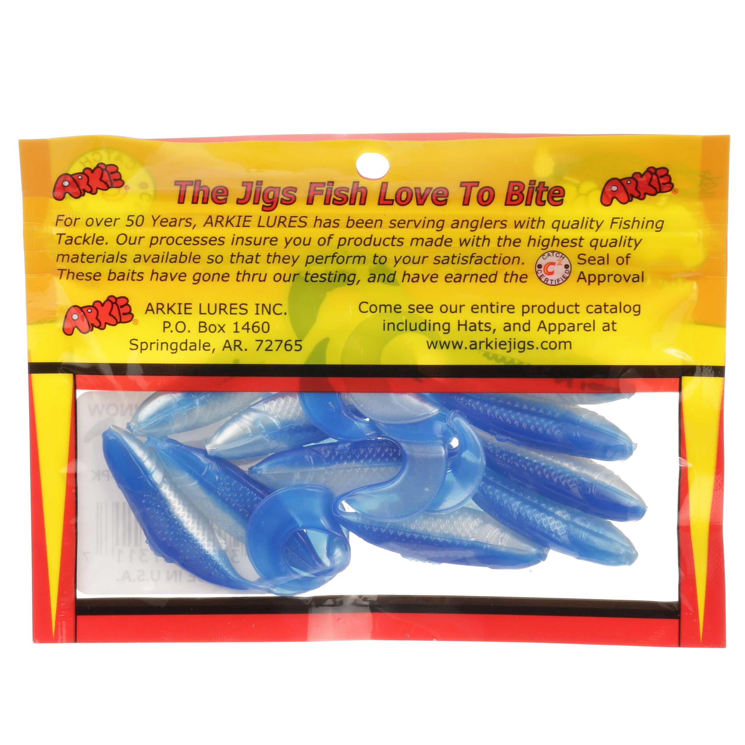 Arkie Lures Pro Model Soft Curl Tail Minnow, Color Blue Pearl, Size 2.5 inch