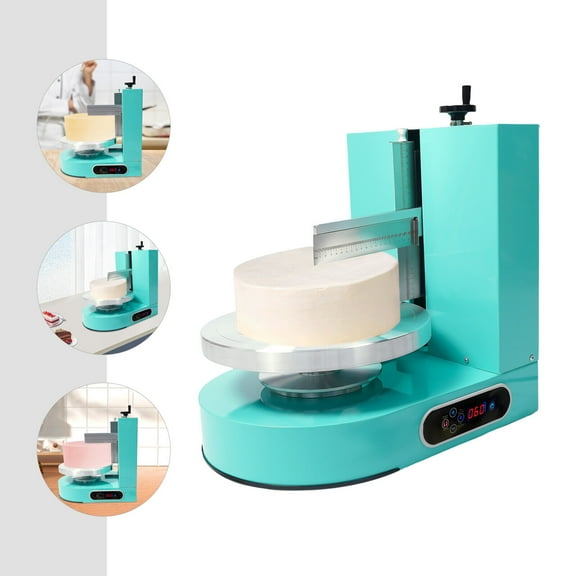 Green Birthday Cake Smooth Cream Jam Spreader LCD Display, Coating Decoration Machine for 4-12 inch cakes