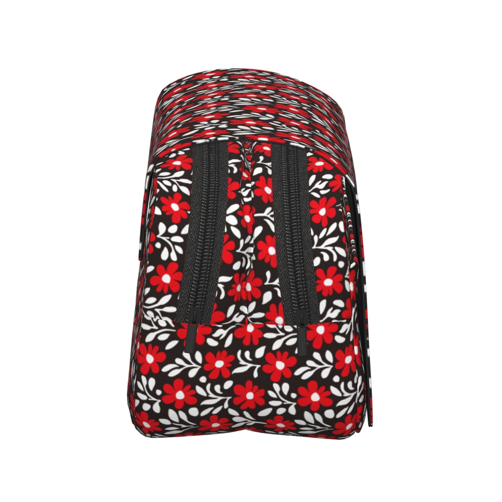Rateoe Red Floral Pattern Double Clamshell Pen Case, Storage Organizer with Two Zipper Compartments– Holds Up to 50 Pencils & Pens
