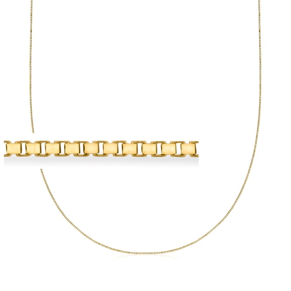 Ross-Simons 0.7mm 10kt Yellow Gold Adjustable Box-Chain Necklace, Women's, Adult