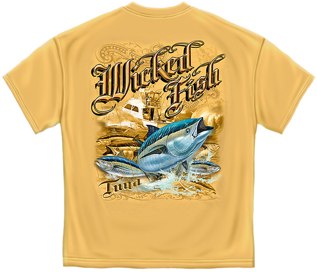 Tuna Fishing T-Shirt Wicked Fish tuna Yellow Tail Blue Fin Medium