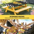 thumbnail image 6 of Yellow Sunflower Table Cloths for 3 Foot Rectangle Tables, Black White Plaid Watercolor Floral Patio Waterproof Elastic Fitted Tablecloths, Washable Rectangular Table Cover for Camping, 6 of 8