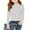 Light Ashy, variant on YunPes Girl's Cute Ruffle Mock Neck Sweaters Casual Plain Long Sleeved Ribbed Knit Sweater Fall Winter Base Layer Pullover Tops