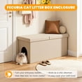 thumbnail image 6 of 3-in-1 Cat Litter Box Enclosure with Odor Control, Multi-Functional Hidden Litter Box Furniture Bench, Dog Proof, Space-Saving Ottoman Cabinet with Flip-Up Lid, Storage Footrest, Beige, 6 of 6