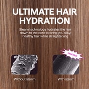 Wavytalk Pro Steam Hair Straightener Brush, 3 in 1 Straightening Brush, Steam Reduces Damage, Blue